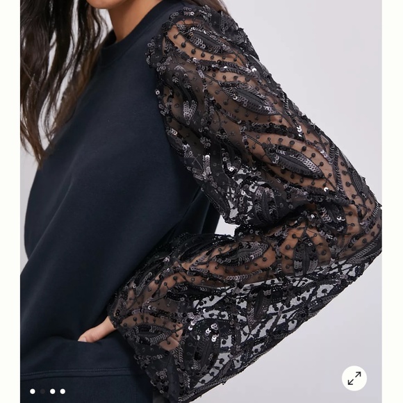 Anthropologie Maeve Tasha laced sleeve sweatshirt- worn twice. 99 retail - Picture 2 of 8